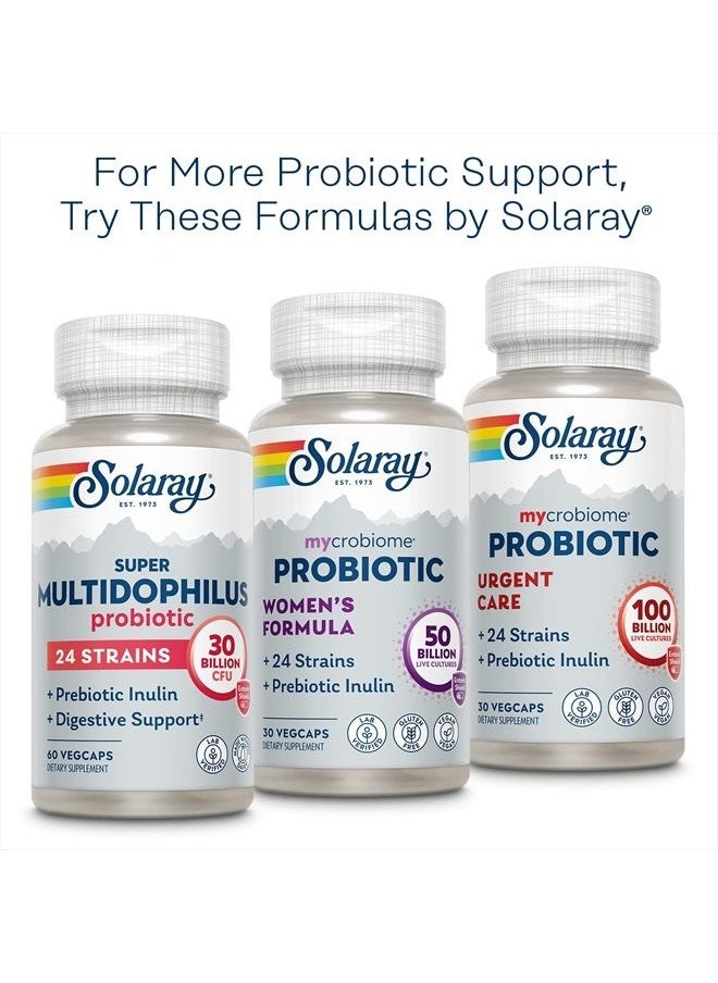 Solaray - Multidophilus 12 Strain Probiotic 20 Billion CFU, Probiotics for Digestive Health and Gut Health Support w/Prebiotic Inulin, Made Without Dairy, 60 Day Guarantee, 50 Serv, 100 Enteric VegCaps - Image 1
