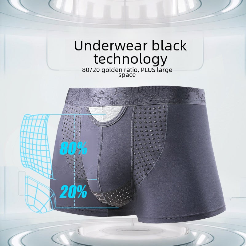 Mens Scrotal Support Ice Silk Underwear Black  - Image 4