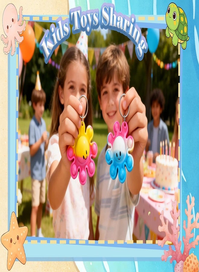 HOZKEAP 10 packs Bulk Octopus Sea Animal Supplies Mini pop Fidget Keychain，birthday Party Favors Supplies Classroom summer Student Prize - Image 4