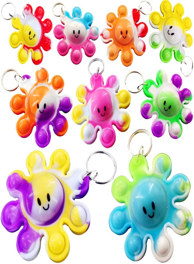 HOZKEAP 10 packs Bulk Octopus Sea Animal Supplies Mini pop Fidget Keychain，birthday Party Favors Supplies Classroom summer Student Prize - Image 1