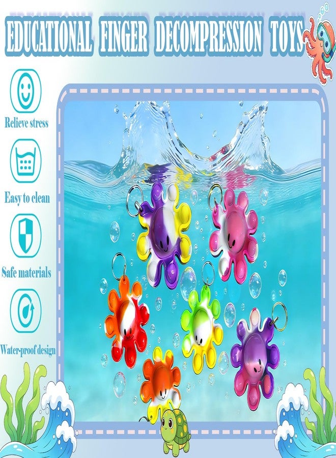 HOZKEAP 10 packs Bulk Octopus Sea Animal Supplies Mini pop Fidget Keychain，birthday Party Favors Supplies Classroom summer Student Prize - Image 3