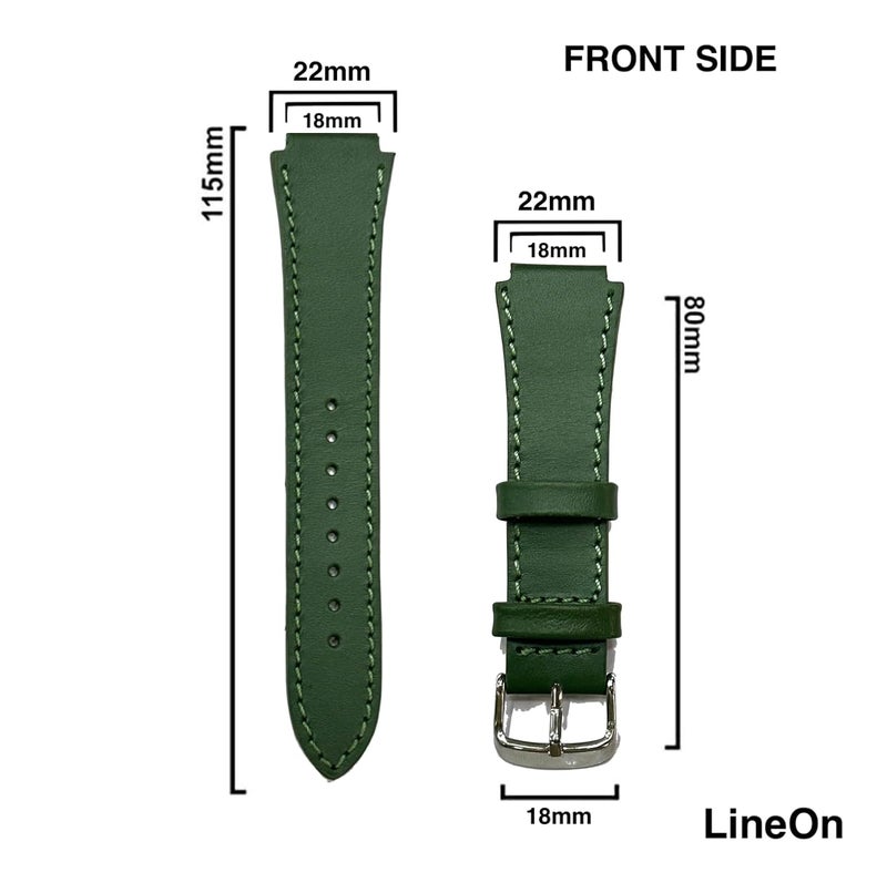Lineon حزام ساعة جلد طبيعي مقاس 18 مم بنمط مقصوص متوافق بشكل خاص مع CASIO Royale AE-1200WH AE 1200 WH مع أداة - Image 3