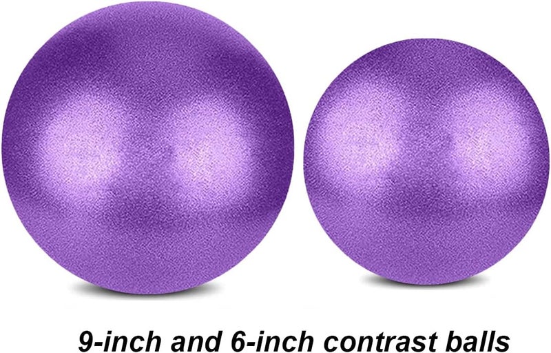 MOMPLUS 6 Inch Exercise Pilates Mini Yoga Balls Barre for Home Stability Squishy Training Physical Therapy Improves Balance with Pump - Image 1