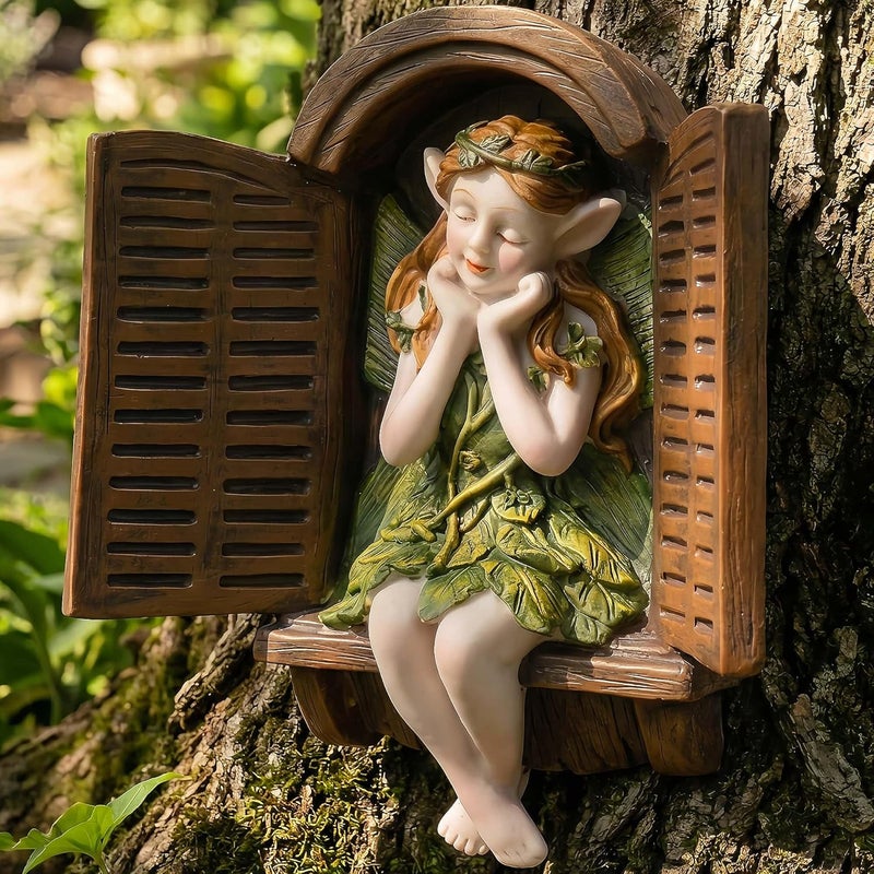 Euiroet Realistic Fairy Sculpture - Angel Garden Statue | Durable Resin Porch Decorations & Yard Ornaments | Enchanting Outdoor Sculptures & Statues for Garden Lovers - Image 2