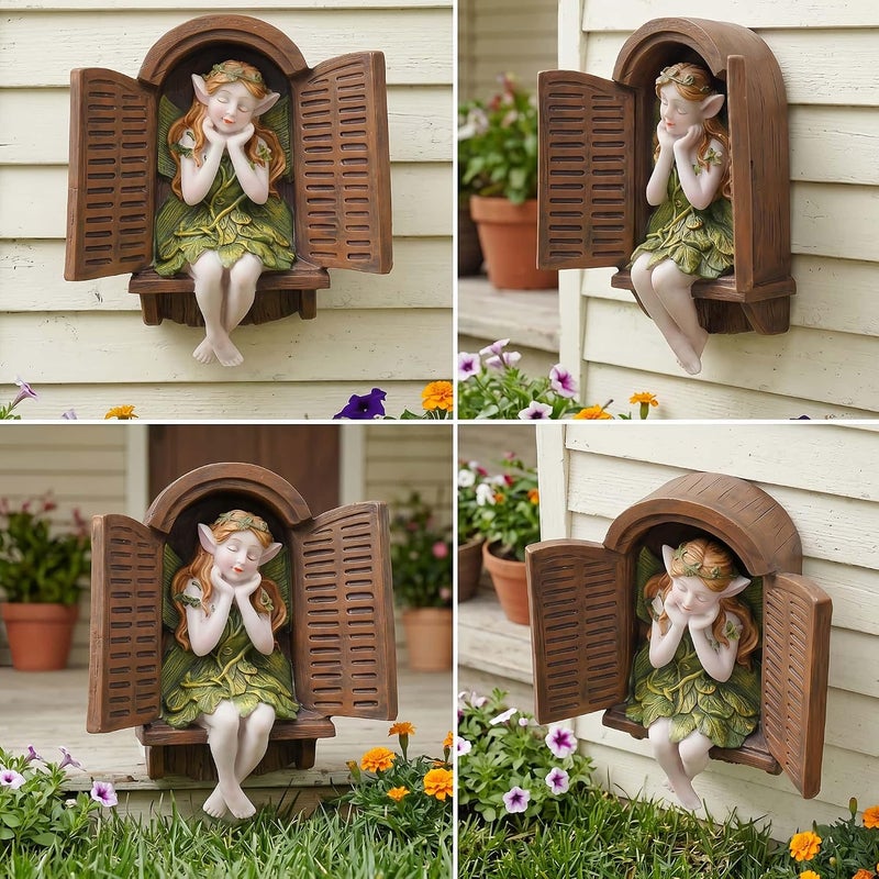 Euiroet Realistic Fairy Sculpture - Angel Garden Statue | Durable Resin Porch Decorations & Yard Ornaments | Enchanting Outdoor Sculptures & Statues for Garden Lovers - Image 3