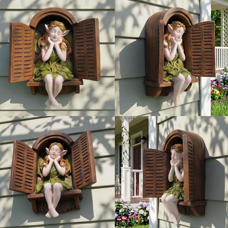 Euiroet Realistic Fairy Sculpture - Angel Garden Statue | Durable Resin Porch Decorations & Yard Ornaments | Enchanting Outdoor Sculptures & Statues for Garden Lovers - Image 1