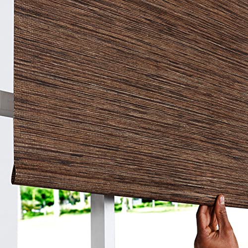 Deco Window Chic Roller Blinds for Windows (42" W X 84" L, Brown) Faux Wood Roll-Up Room Darkening Shades Sun UV Protection Polyester Curtains for Home & Office - Image 5