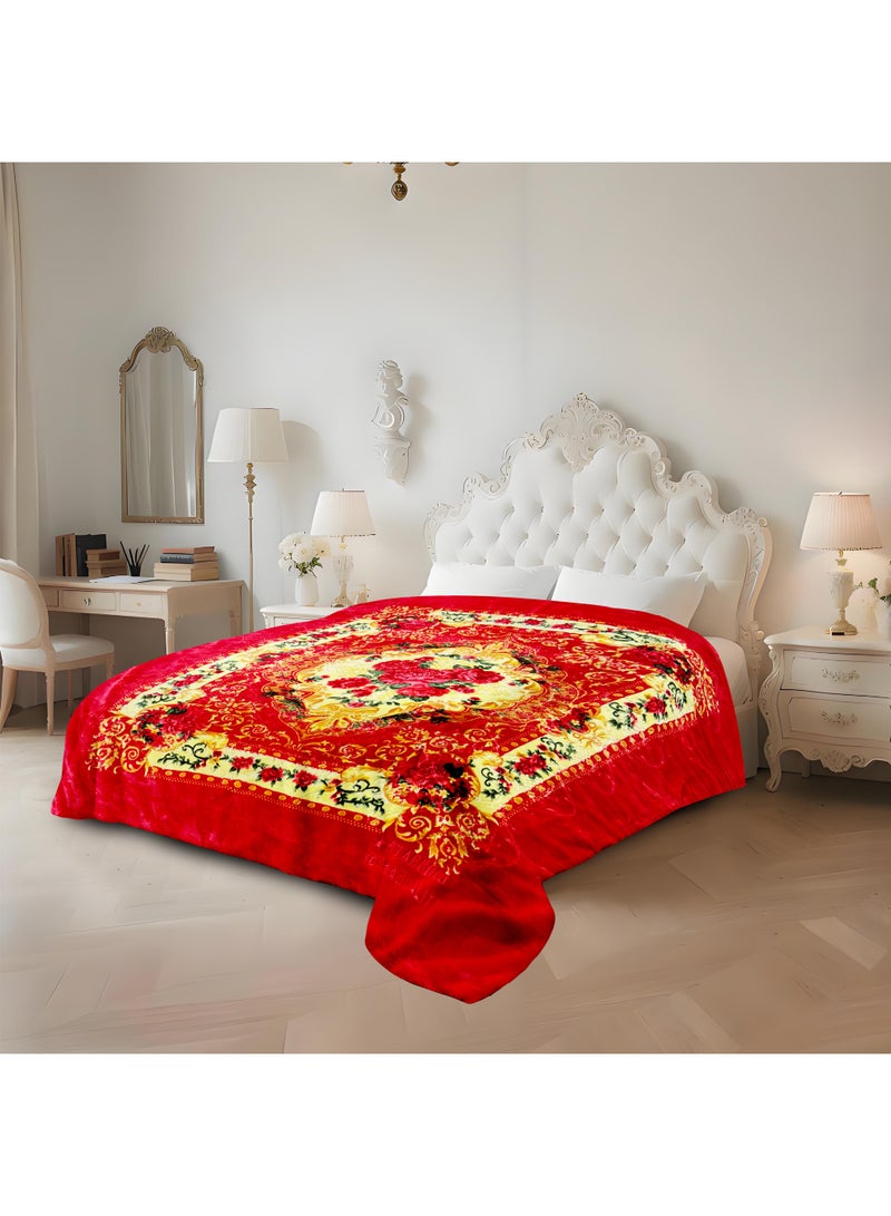 ستارجولد بطانية راشيل الفاخرة المنقوشة، مكونة من طبقتين، 200×240 سم، بطانية فاخرة من الفلانيل الناعم والدافئ للشتاء وجميع الفصول، مضادة للحساسية، فائقة النعومة، وخفيفة الوزن ومريحة