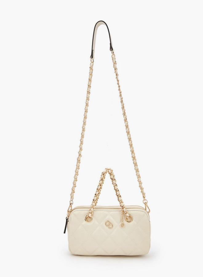 Celeste Quilted Crossbody Bag with Chain Accent Strap - Image 5