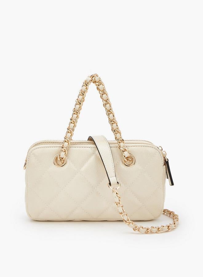 Celeste Quilted Crossbody Bag with Chain Accent Strap - Image 4