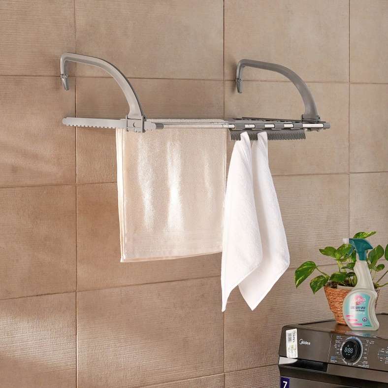 Pan Home مجفف ملابس محمول رمادي للجميع - Image 2