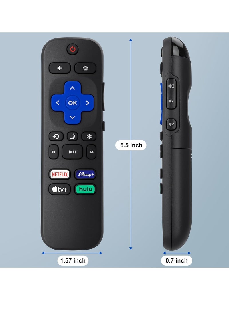ELTRAZONE Replacement Remote Control for Roku TV, Compatible with TCL Roku, Hisense Roku, ON Roku, Sharp Roku, Element Roku, Westinghouse Roku, Philips Roku (NOT for Roku Stick and Box) (2 Pack) - With Battery - Image 5