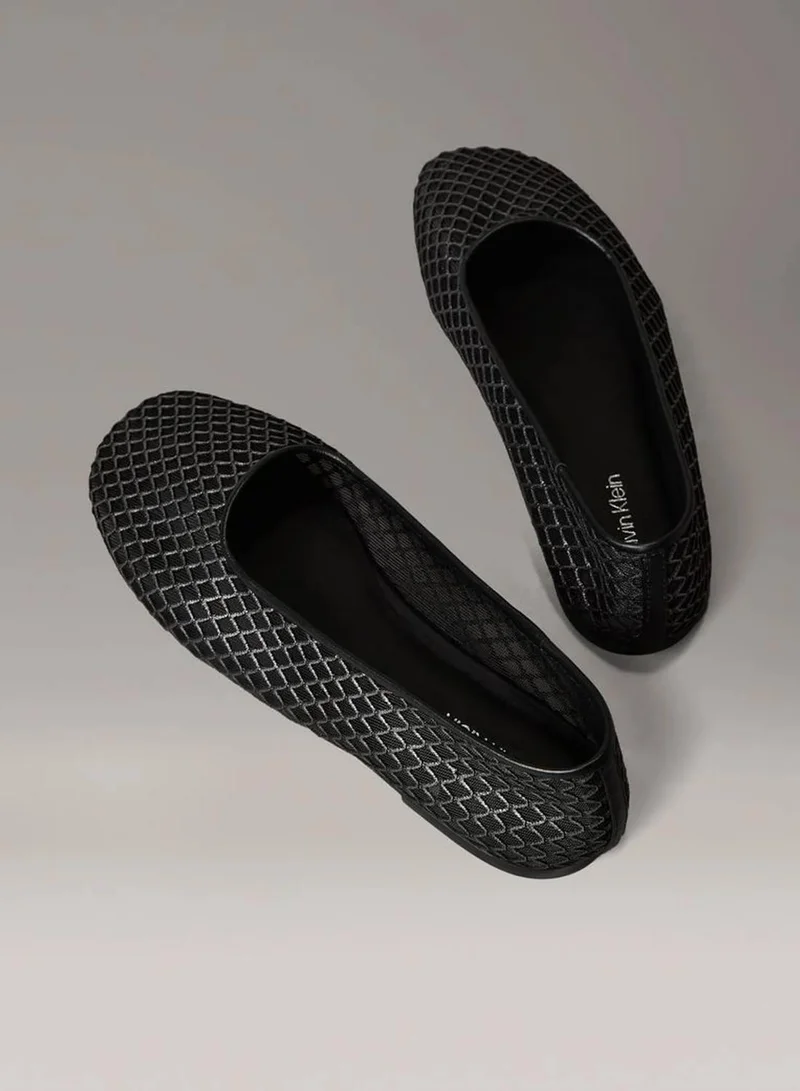 Calvin Klein Black Shimmer Mesh Ballerinas for Women | Best Price UAE