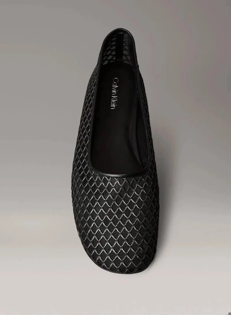 Calvin Klein Black Shimmer Mesh Ballerinas for Women | Best Price UAE