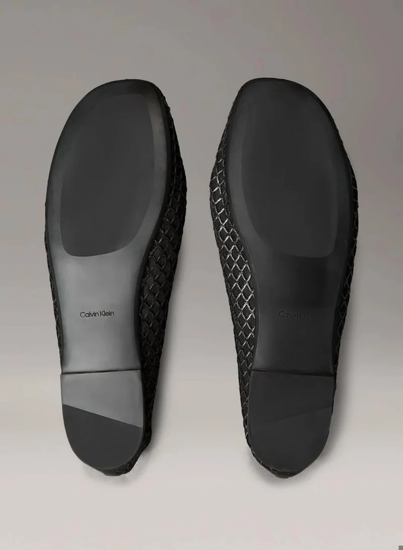 Calvin Klein Black Shimmer Mesh Ballerinas for Women | Best Price UAE