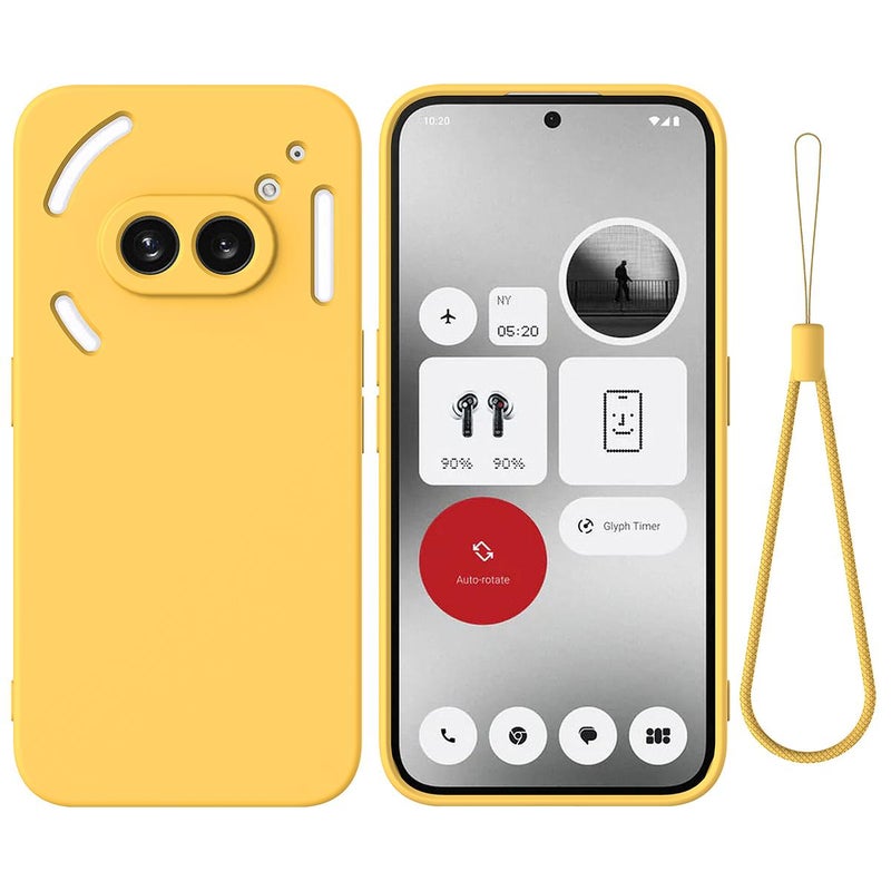 HuHa Protective Cover For Nothing Phone 2a Plus Solid Color Liquid Silicone Dropproof Full Coverage Phone Case(Yellow) - Image 1