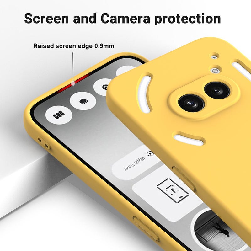 HuHa Protective Cover For Nothing Phone 2a Plus Solid Color Liquid Silicone Dropproof Full Coverage Phone Case(Yellow) - Image 4