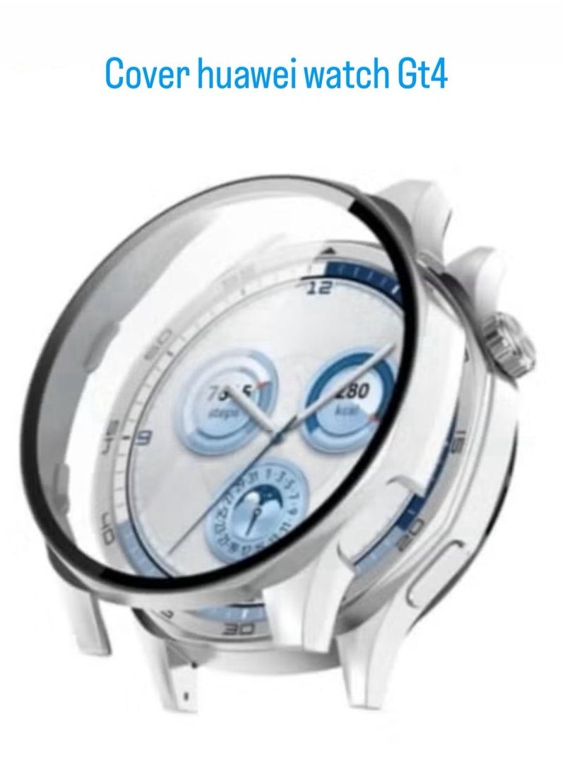 Protective Case with Screen Protector for Huawei Watch GT4 46mm, Full Coverage Hard Polycarbonate Protective Case - silver