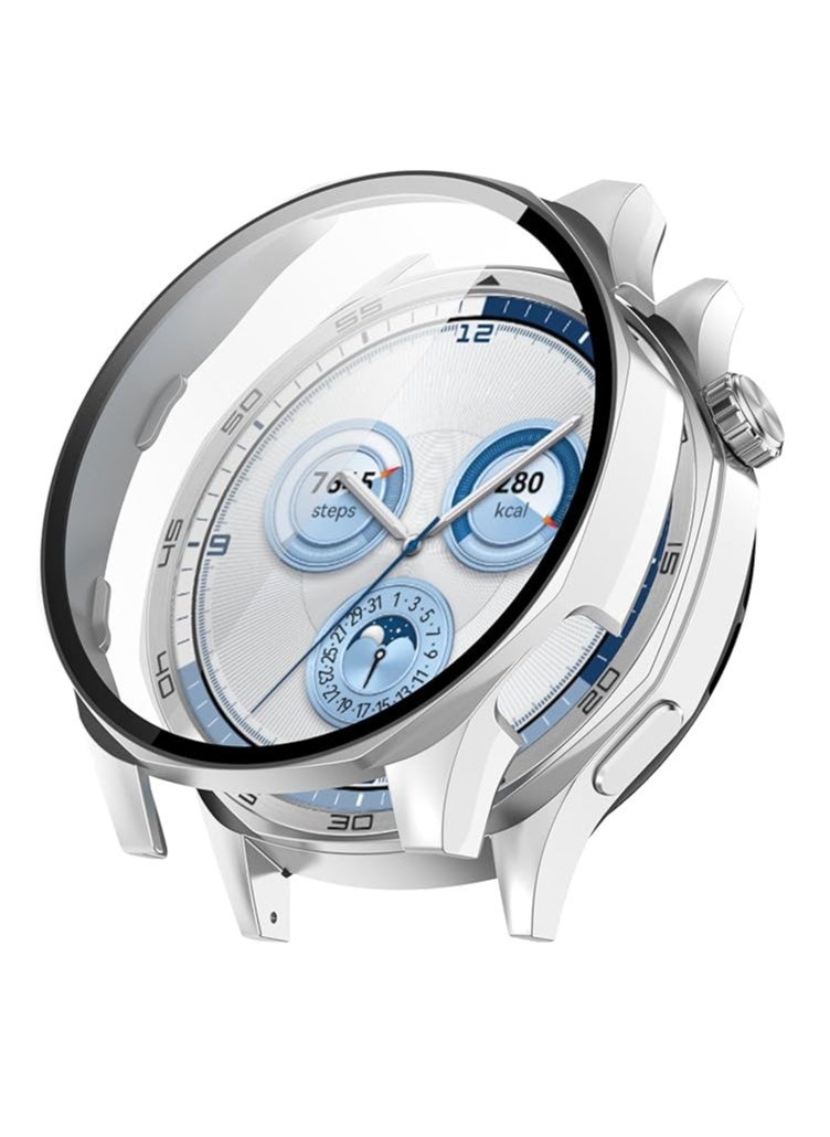 Protective Case with Screen Protector for Huawei Watch GT4 46mm, Full Coverage Hard Polycarbonate Protective Case - silver