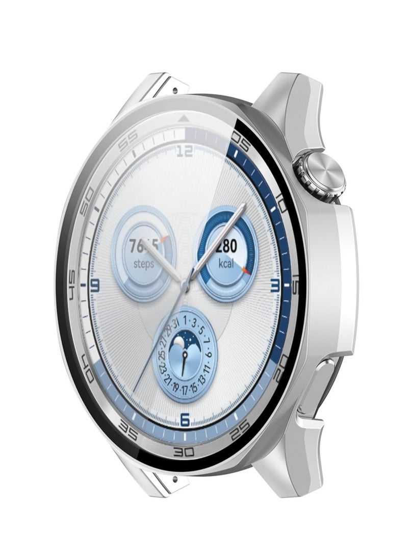 Protective Case with Screen Protector for Huawei Watch GT4 46mm, Full Coverage Hard Polycarbonate Protective Case - silver