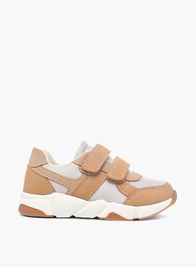 Barefeet Boys Panelled Sneakers With Hook And Loop Closure