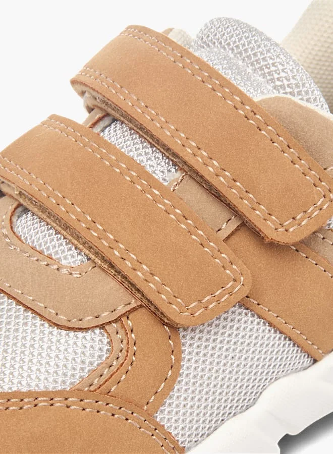 Barefeet Boys Panelled Sneakers With Hook And Loop Closure