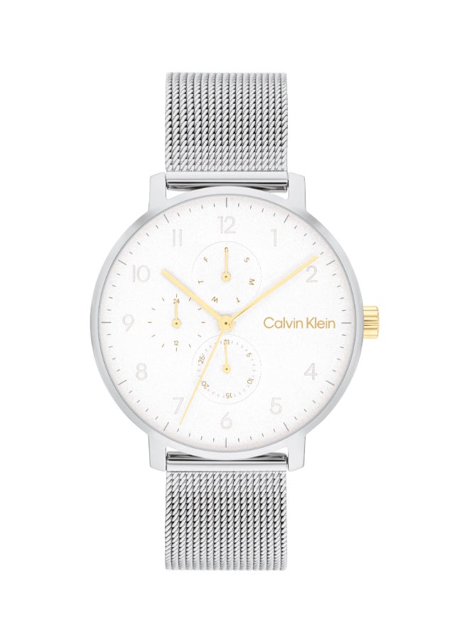 CALVIN KLEIN ساعة يد ستانلس ستيل بعقارب دائرية الشكل للجنسين 25200405 - 40 ملم  - Image 3
