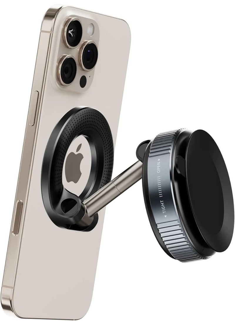 K007 Vacuum Suction Phone Mount for Car Wireless Stand Magnetic Phone Holder for Car Black Rotation Magnetic Car Cell Phone Holder Suction Cup Car Phone Mount (X68) - Image 2