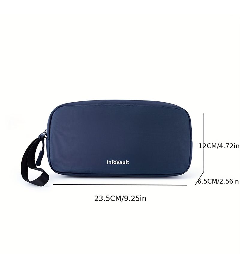 Grey Multifunctional Digital Gadget Storage Bag With Large Capacity Durable Oxford Cloth For Phone Power Bank Portable Hard Drive And Data Cables - Image 2
