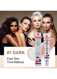 ibcccndc New CC Cream, Color Correcting Moisturizing Makeup Basin Foundation For Mature Skin, All-In-One Face Sunscreen And Foundation With Pre-makeup Primer And Skin Concealer (DARK)  - Image 2