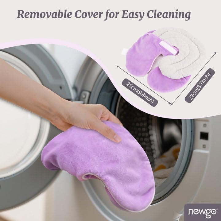 NEWGO Face Heating Pad Sinus Relief Mask, Moist Heat Face Mask Microwavable, Warm Compress for Sinus Pressure Relief, Migraine, Tension Headache Relief - Purple - Image 5