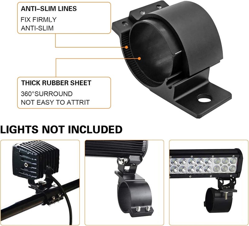 KMFCDAE Tube Clamp Mounting Bracket for 2 Inch Bull Bar Roof Rack Roll Cage Mounts LED Square Round Work Light & Light Bar (Adjustable Between 47-53mm/1.8-2.1inch ) - Image 4