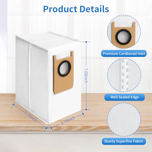 BUXEBUX 14-Pack Replacement Dust Bags Compatible with for Eufy Omni S2, S1, S1 Pro Omni Robot Vacuum Cleaner, Large Capacity Dirt Disposable Vacuum Bags - Image 3
