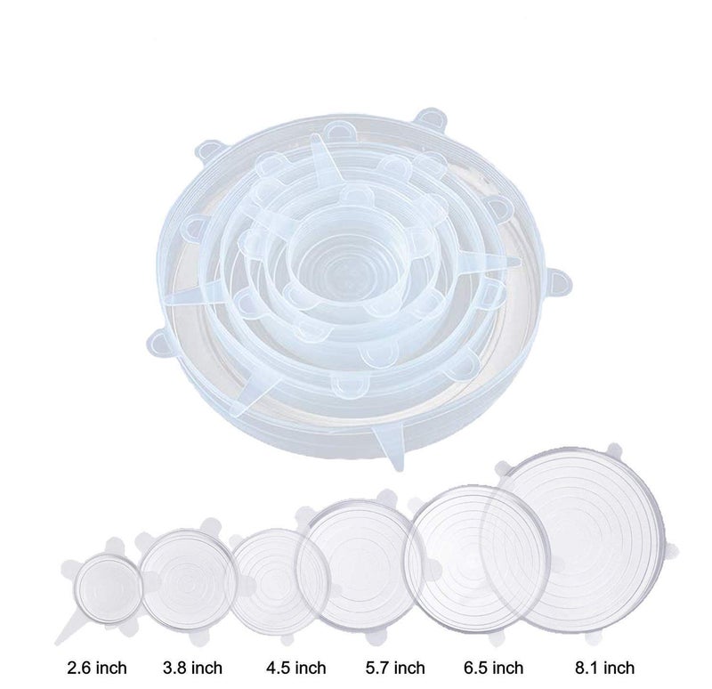 Ngel Silicone Multi Size Stretch Lids Food Saver Microwave, Microwave Safe, Freezer Covers for Bowl, Can, Jar, Glassware (Multicolour) - Set of 6 - Image 3