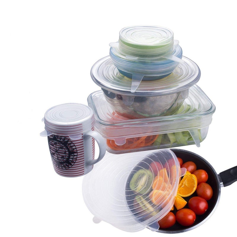 Ngel Silicone Multi Size Stretch Lids Food Saver Microwave, Microwave Safe, Freezer Covers for Bowl, Can, Jar, Glassware (Multicolour) - Set of 6 - Image 5