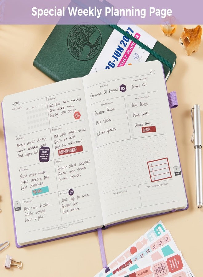 PLANNITY Planner 2026-2027, Weekly and Monthly Academic Planner/Calendar for Women/Men, July 2026 - June 2027, A5 (5.8" x 8.3"), Inner Pocket, 100GSM Paper, Soft Cover Agenda Book for School Office Supplies - Image 3