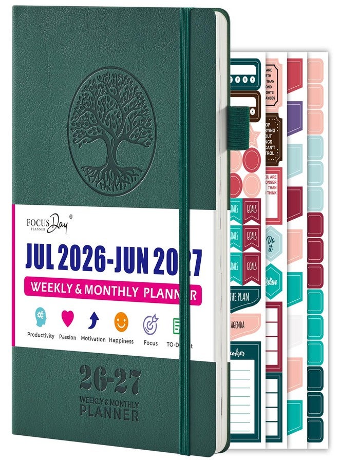 PLANNITY Planner 2026-2027, Weekly and Monthly Academic Planner/Calendar for Women/Men, July 2026 - June 2027, A5 (5.8" x 8.3"), Inner Pocket, 100GSM Paper, Soft Cover Agenda Book for School Office Supplies - Image 1