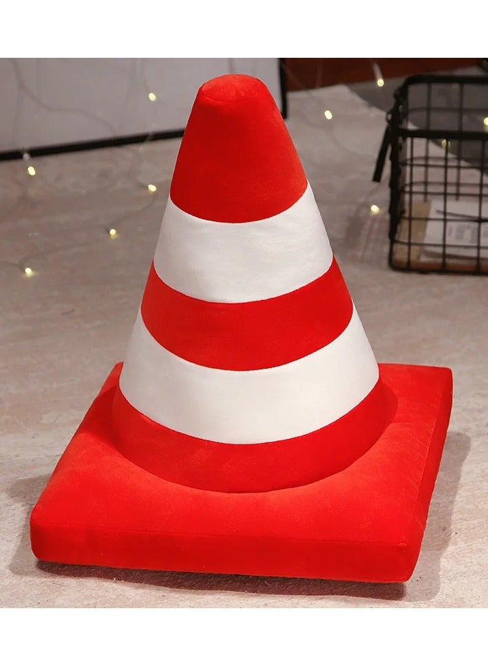 Creative simulation traffic roadblock cone barrel pillow plush toy home sofa pillow (45CM)  - Image 1