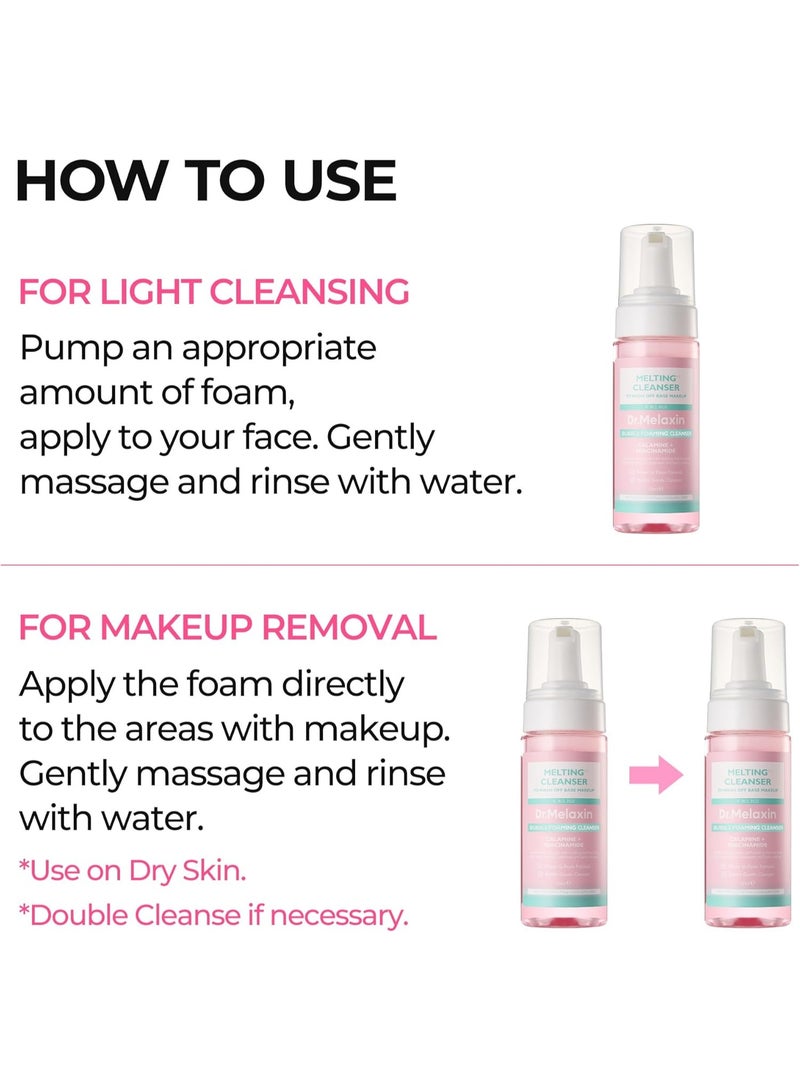 دكتور ميلاكسين Dr.Melaxin Melting Cleanser - Hypoallergenic Makeup remover with Quick Bubble, Deep Pore Cleansing for all skin type, 150ml - Image 5