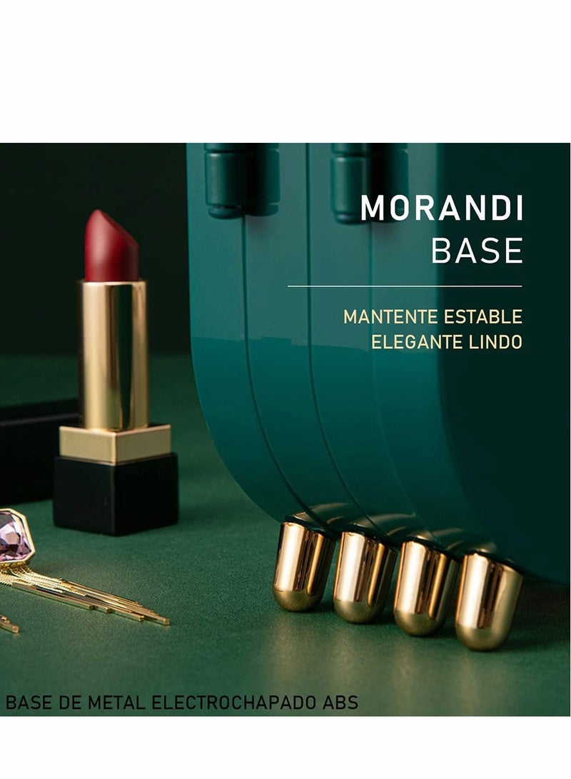 Excefore 1 Pcs Jewelry Box Organizer, Travel Jewelry Box for Women & Girls Earring Holder Stand Bracelet Hanging Organizers Portable Jewelry with Mirror & Necklace Holder (Green) - Image 4