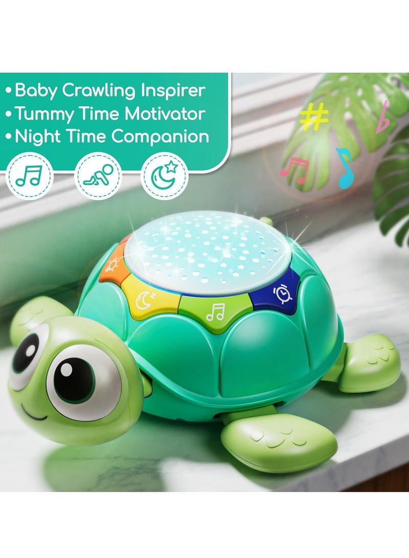 Musical Turtle Crawling Baby Toy, Developmental Musical Toys with Light  Sound Projector, Montessori Tummy Time Toy for Boys ＆ Girls Gift - Image 5