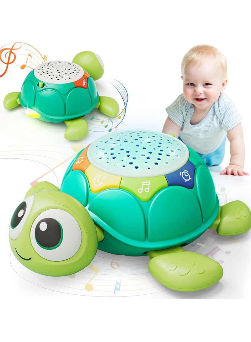 Musical Turtle Crawling Baby Toy, Developmental Musical Toys with Light  Sound Projector, Montessori Tummy Time Toy for Boys ＆ Girls Gift - Image 1