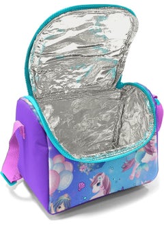 CORAL HIGH Kids Purple Pink Unicorn Mermaid Patterned Thermo Lunchbox 11890  - Image 5