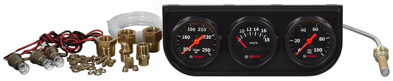 Bosch SP0F000054 Style Line 2" Triple Gauge Kit (Black Dial Face, Black Bezel) - Image 2