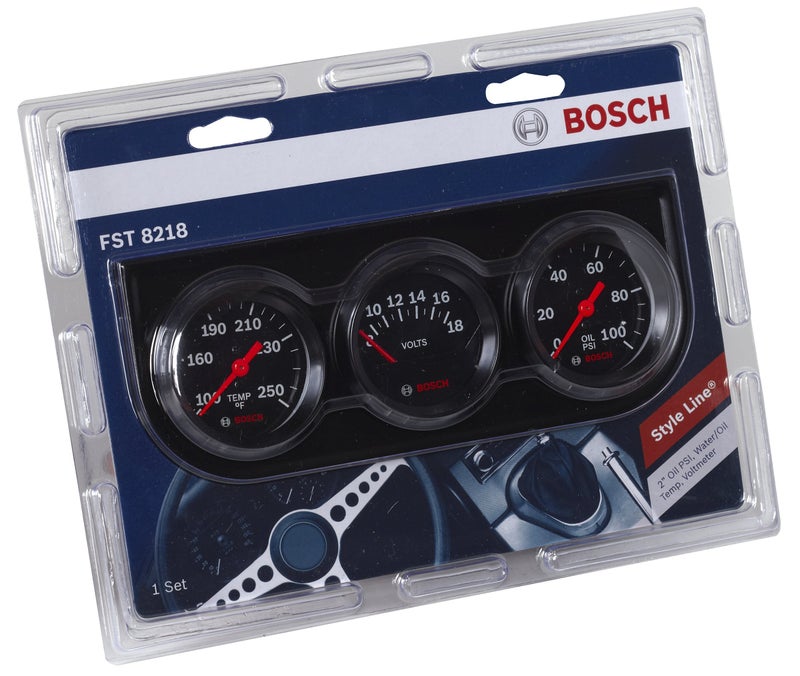 Bosch SP0F000054 Style Line 2" Triple Gauge Kit (Black Dial Face, Black Bezel) - Image 3