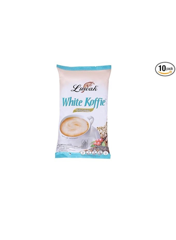 أوريجنال قهوة لواك البيضاء الأصلية، رائحة لا تُقاوم، نكهة غنية ومتوازنة، حبوب إندونيسية مختارة بعناية، سهلة التحضير، حبوب قهوة محمصة ببطء، عبوة (10 عبوات)، 200 غرام - Image 1
