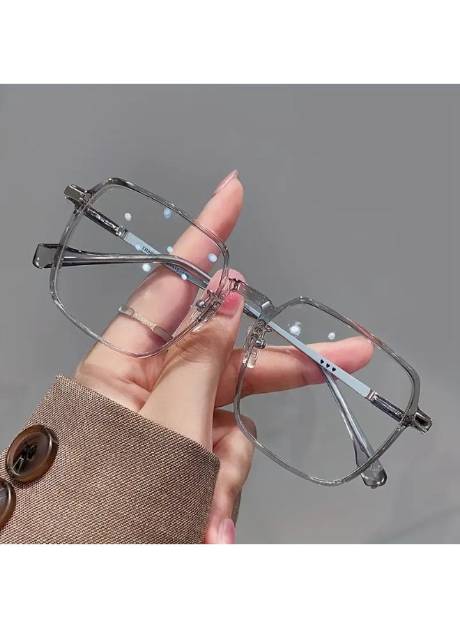 سينت هاوس نظارات طبية نسائية عصرية بعدسات شفافة من البولي كربونات، إطار رفيع وخفيف الوزن للغاية بتصميم طليعي، عدسات عاكسة مزخرفة - طراز الحرم الجامعي (تتضمن حافظة للنظارات) - Image 5