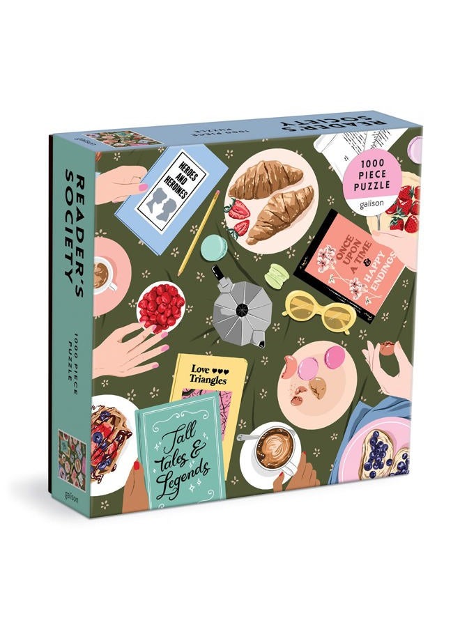 Galison Reader's Society 1000 Piece Puzzle in Square Box - Image 1