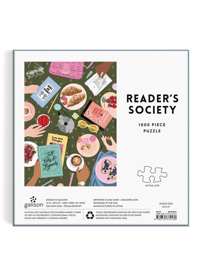 Galison Reader's Society 1000 Piece Puzzle in Square Box - Image 3