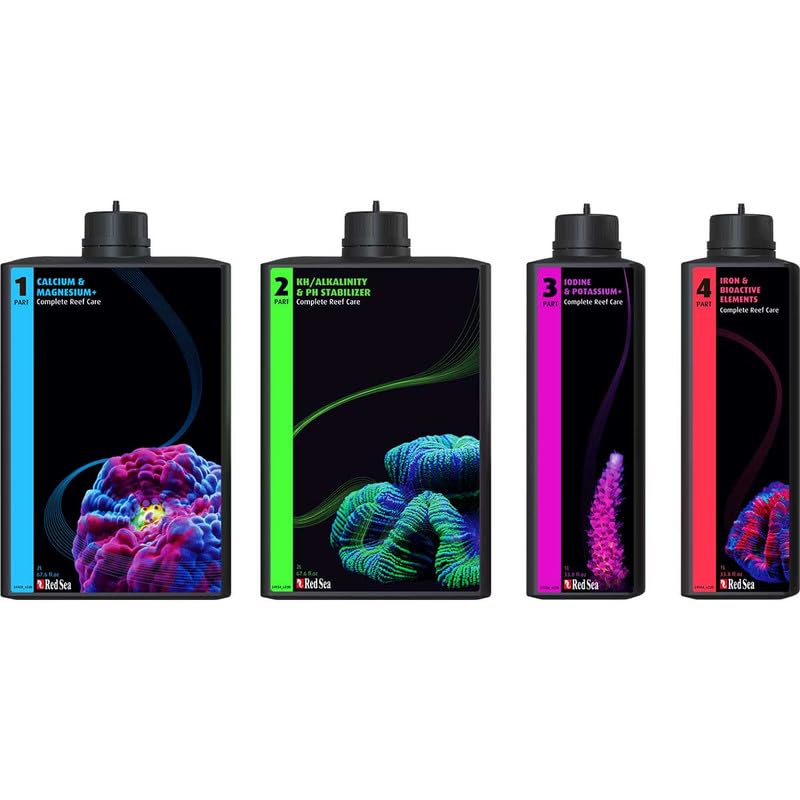 Red Sea Large (160 Gallon) 4-Part RCP Complete Reef Care Supplement Dosing System for Saltwater Mixed Reef Marine Aquariums for Optimal Coral Growth - Image 1